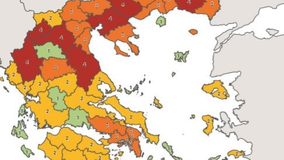 Κορωνοϊός: Ο νέος χάρτης υγειονομικής ασφάλειας-Οι κόκκινες και πορτοκαλί περιοχές
